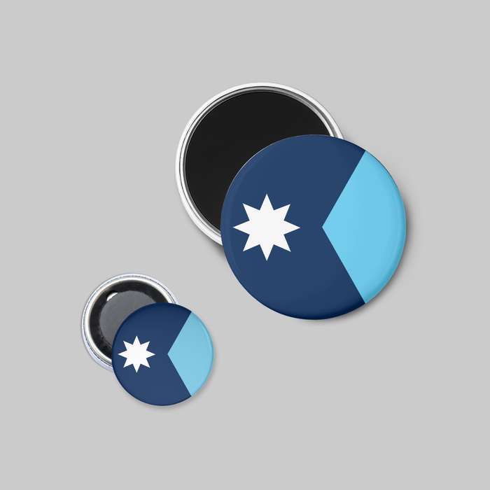 A set of round magnets with the Minnesota flag